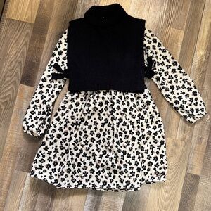 Tahari Black and White Floral Kids Dress